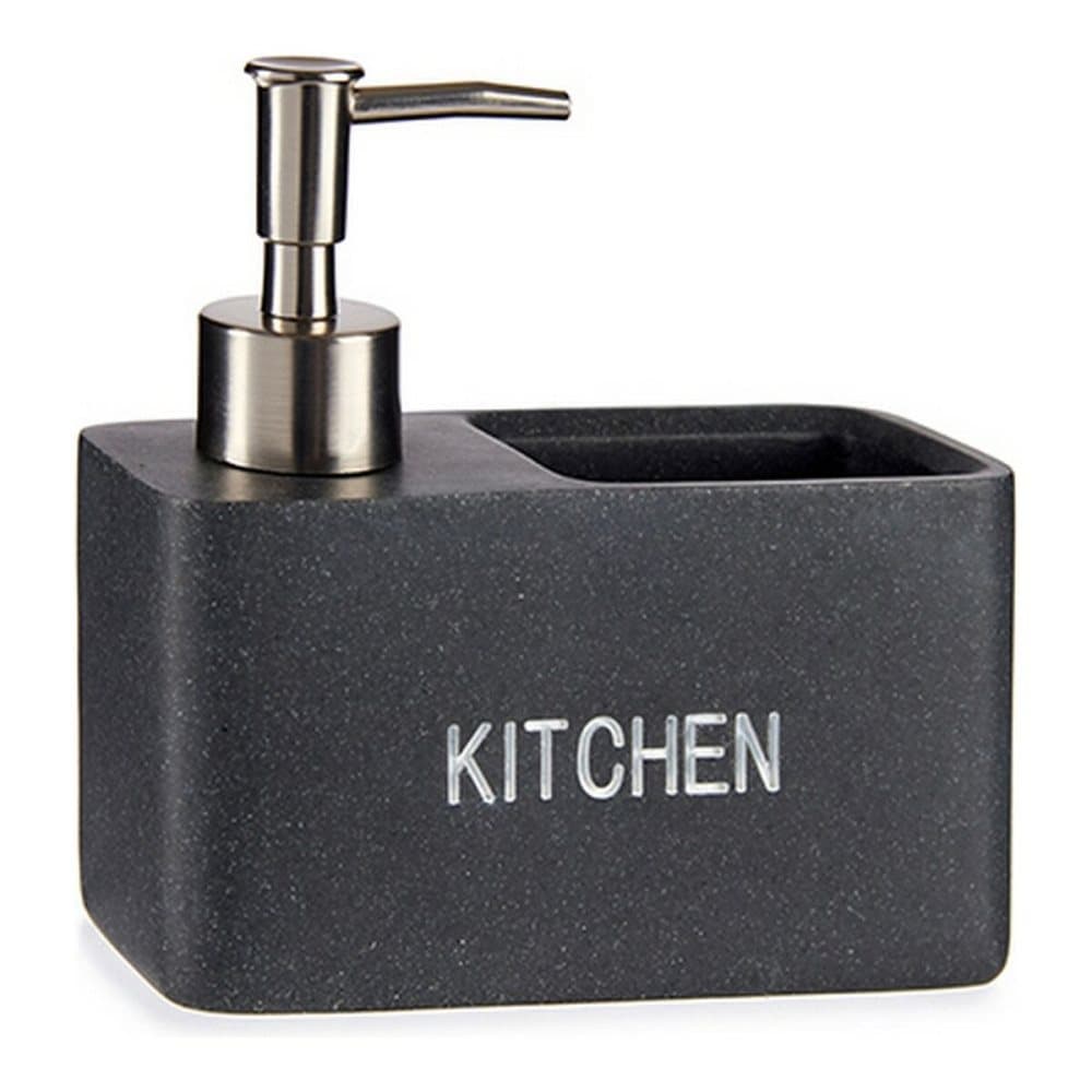 Disksvamphållare Kitchen Double Grå polyresin (6 x 14 x 14,5 cm)