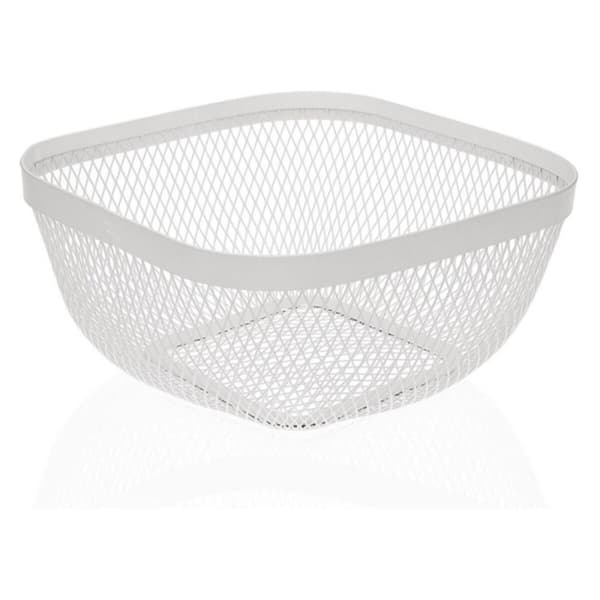 Fruktskål Metall Stål (26,5 x 12,5 x 26,5 cm) - Vit
