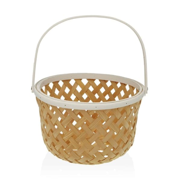 Fruktskål Versa Vit Granträ Bambu (28,5 x 35 x 28,5 cm)