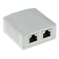 Miniatyrbild 1 av 6: ACT ytmonterad box skärmad 2 portar CAT6. Typ: CAT6 Väggmonteringslåda c6 2p skärmad (FA6004)