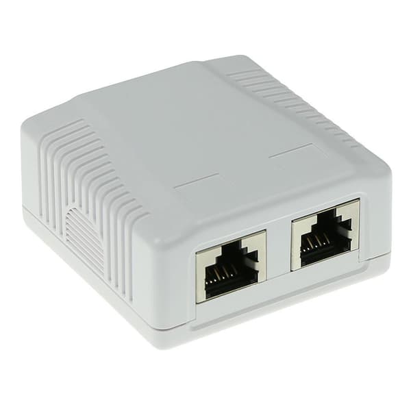 ACT overflademonteret boks afskærmet 2 porte CAT6. Type: CAT6 Vægmonteringsboks c6 2p skærmet (FA6004)