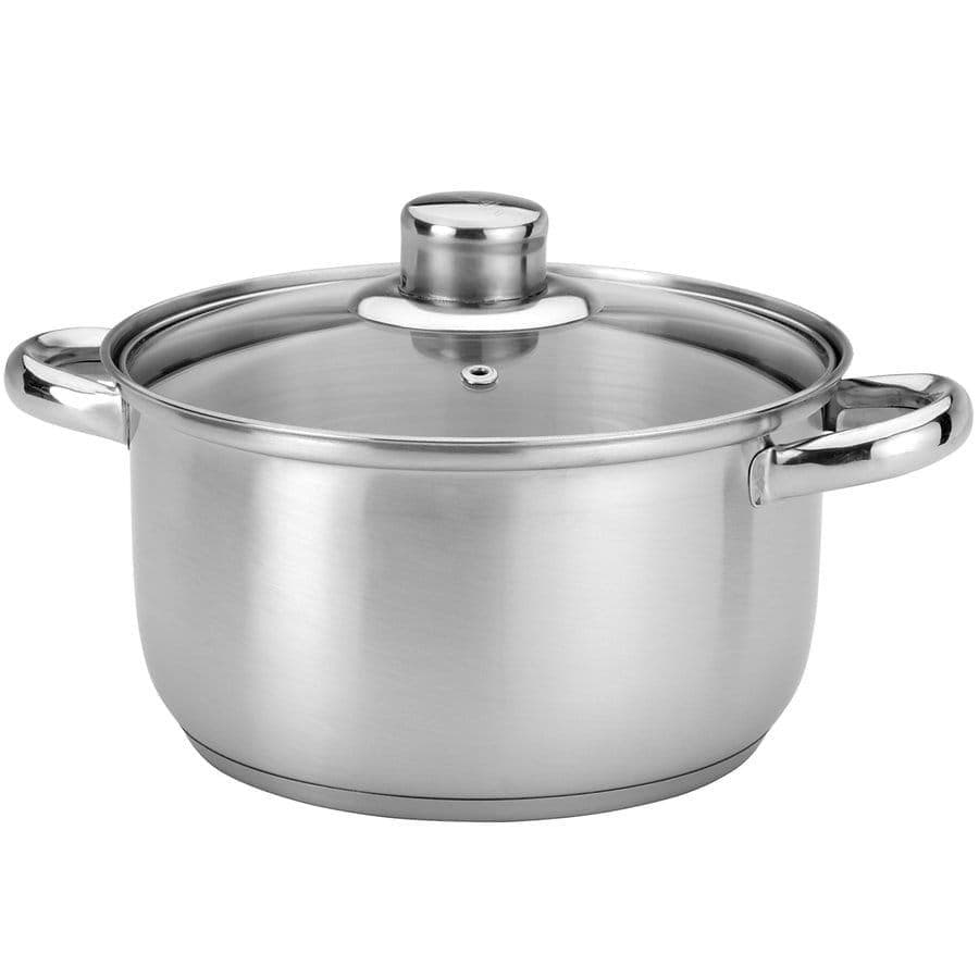 Stålkruka med lock 18cm satin Tadar TD-5256