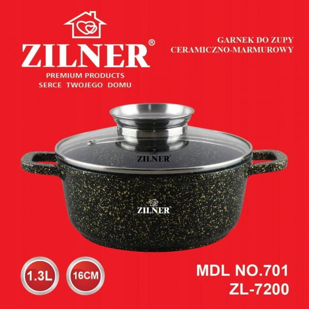 Marble-keramisk pott 1,3l 16cm Zilner ZL-7200