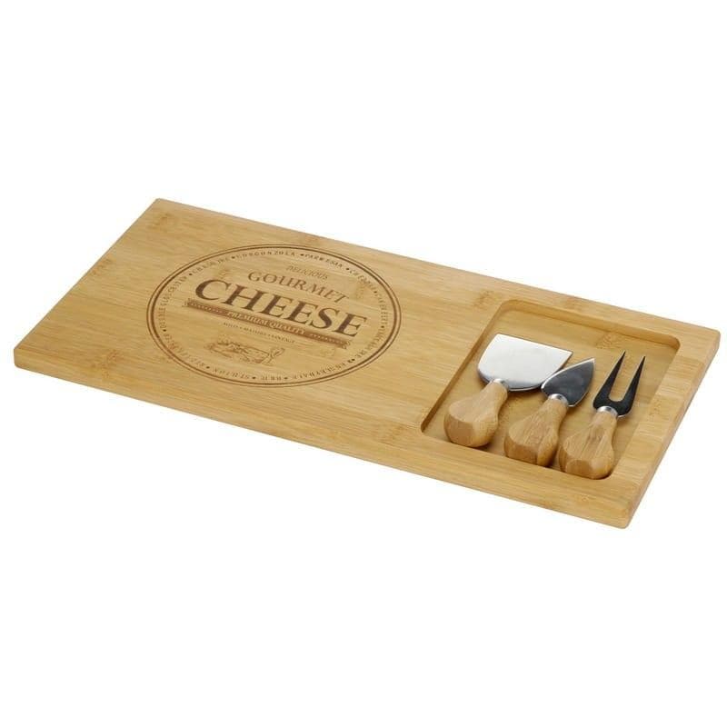 Bamboo Cheese Board + Ostknivar 38 x 18,5 cm Eh Utmärkt Houseware