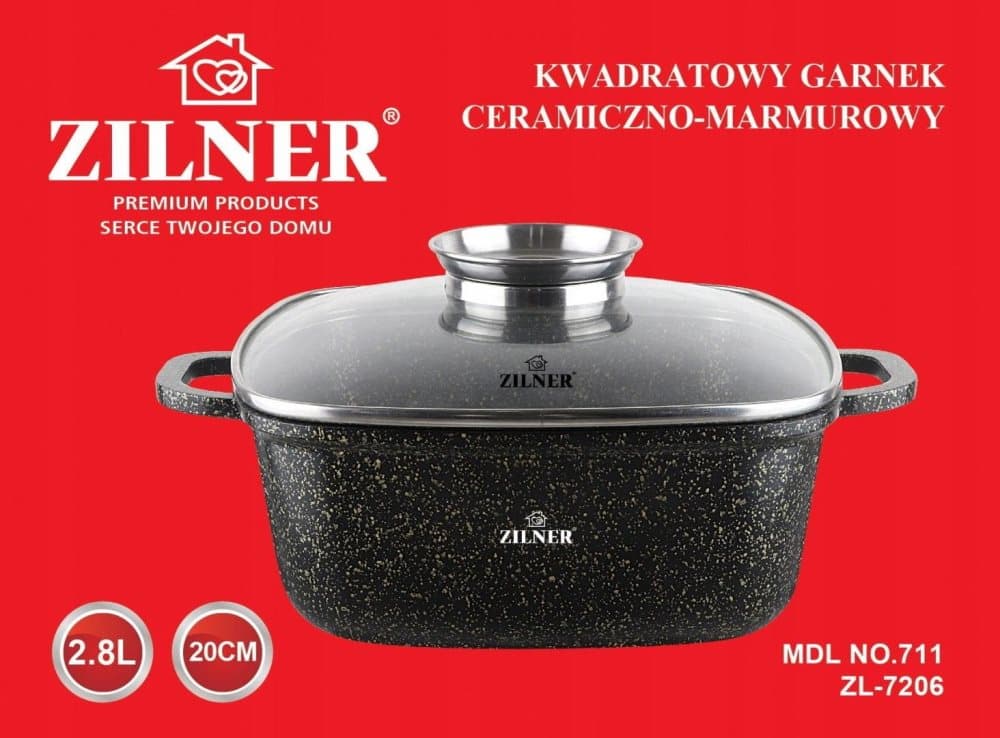 Brytfanna Marble-keramisk pott 2.8L 20cm Zilner ZL-7206