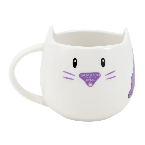 Keramik Underlag Sæt 2 Dele Sort Hvid - Gorjuss Smitten Kitten Kop, Sød og Stilfuld Design.
