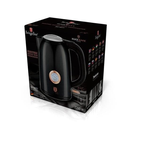 Vatten kokare. 1.7L med Berlinger Haus Black Rose BH-9077 termometer