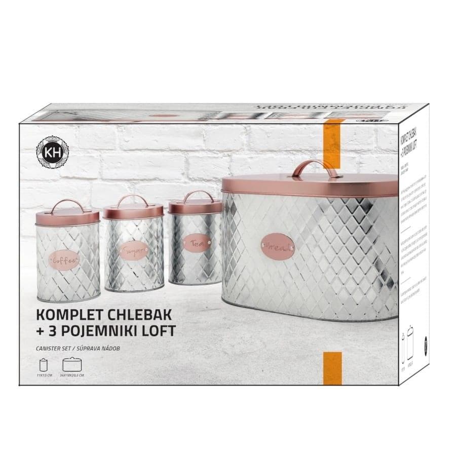 Stålbröd + 3 Konighffer Loft KOK-4524 Köksbehållare