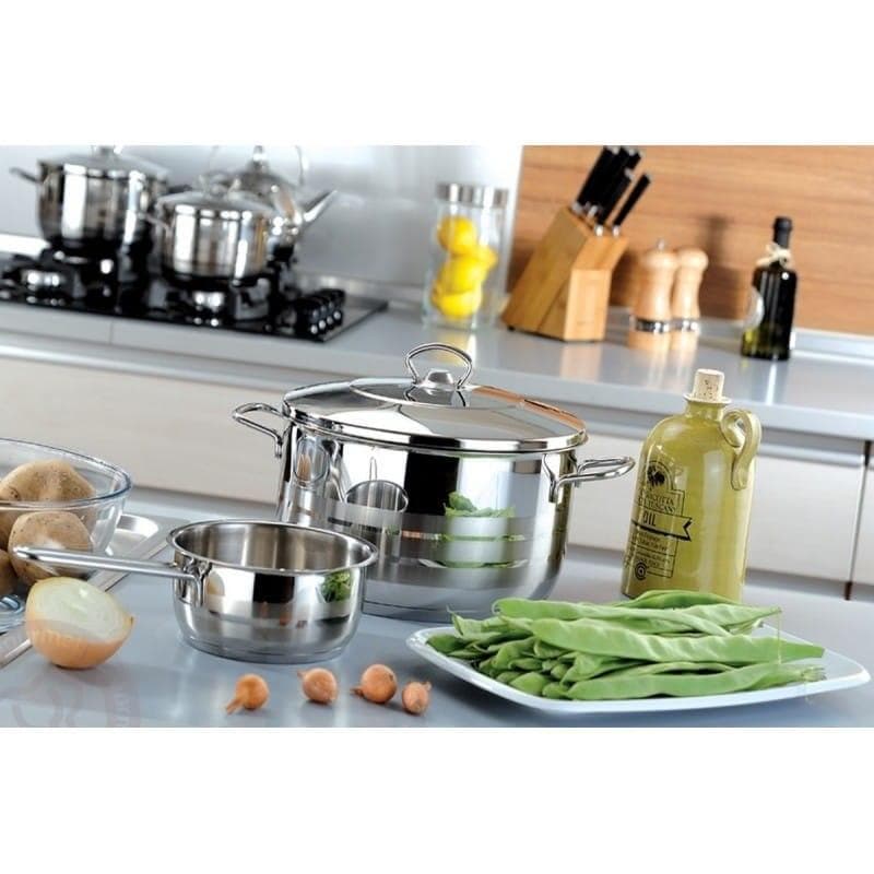 Låg kruka stål. Nierdz. 18/10 45x20cm 30L Korkmaz Astra Mega A1949