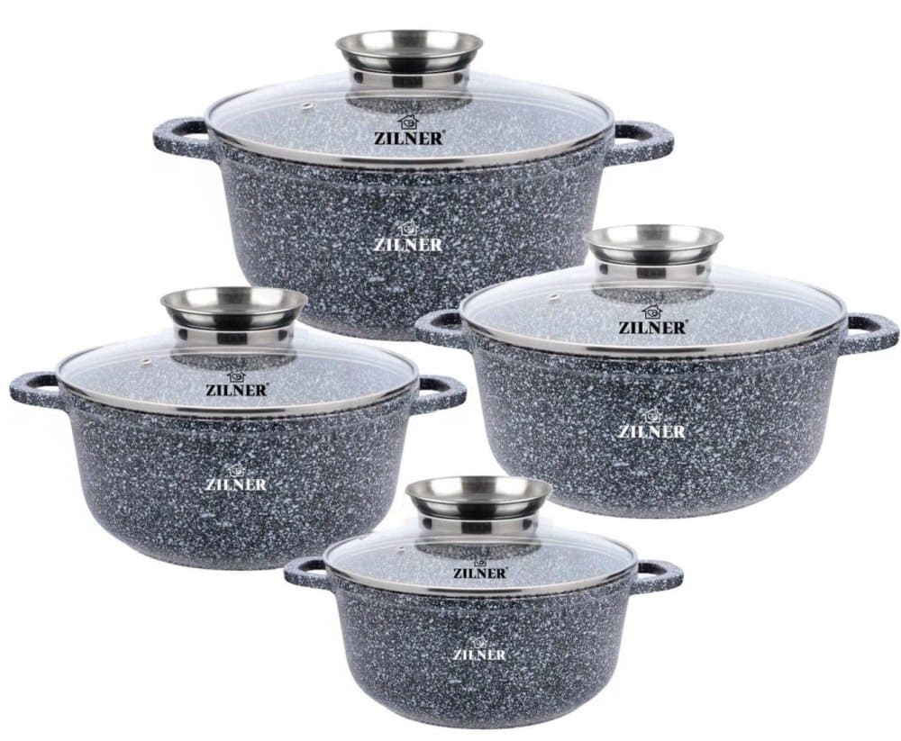 Set med 4 marmorpottar 16 20 22 26cm ZILNER ZL-8532