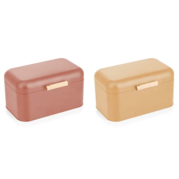 Brödkorg Metall Terrakota Gul Vintage 30,50 x 20,7 x 15 cm - DKD Home Decor (2 antal) - Stilfull och praktisk korg för ditt hem.