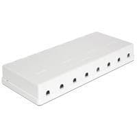 DeLOCK Keystone overflademonteret boks - hus med modulære indsatser - hvid - 8 porte (86209) Hvid