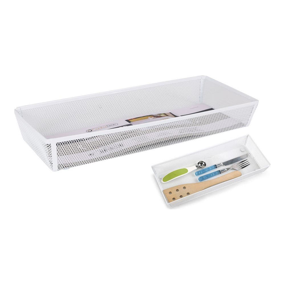 Besticks-sortering Confortime Metall Vit (37,5 x 15,24 x 5,2 cm)