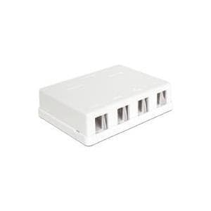 DeLOCK Keystone overflademonteret boks - hus med modulære indsatser - hvid - 4 porte (86208)