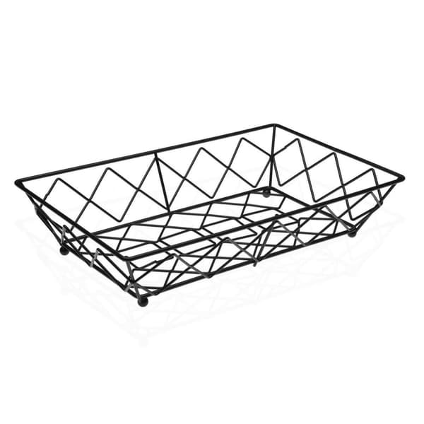 Frugtskål Versa Rektangulær Sort Metal Stål (20 x 7 x 32 cm)