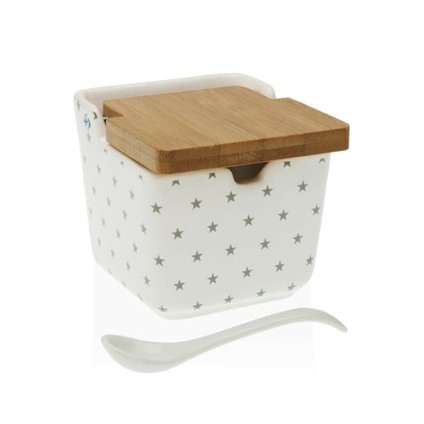Sukkerskål Versa Stjerner Keramik (8,8 x 8,5 x 8,8 cm)