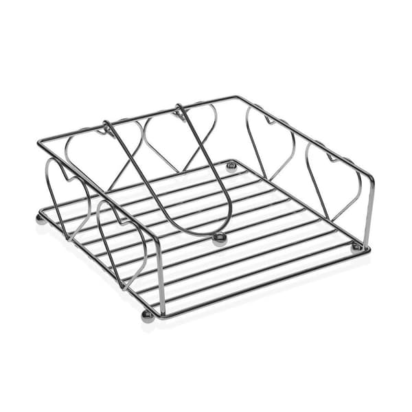 Servietholder Versa Hjerter Stål (18,5 x 7 x 18,5 cm)