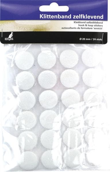 Kangaro K-5062 selvklæbende velcro, rund 20 mm 24 stk.