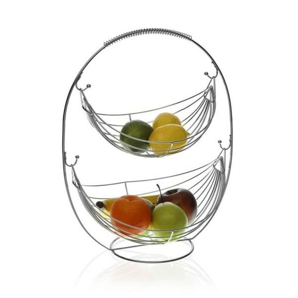 Fruktskål Versa Svart 2 Hyllor (27 x 45,5 x 36 cm)