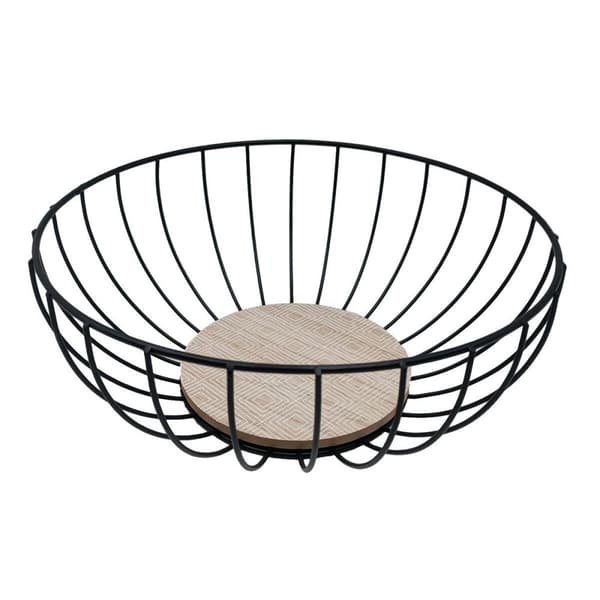 Hedelmäkulho Versa Metalli Puu MDF (28 x 11 x 28 cm)