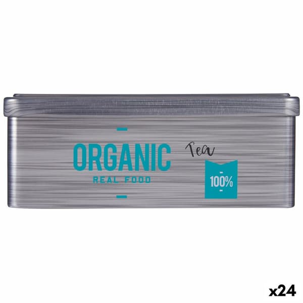 Haudukelaatikko Kinvara Organic Tea Harmaa Tina 11 x 7,1 x 18 cm (24 osaa)