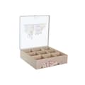 Pikkukuva 2 / 2: Haudukelaatikko DKD Home Decor Kristalli Metalli Monivärinen Puu MDF (24,5 x 24,5 x 6 cm) (2 osaa)