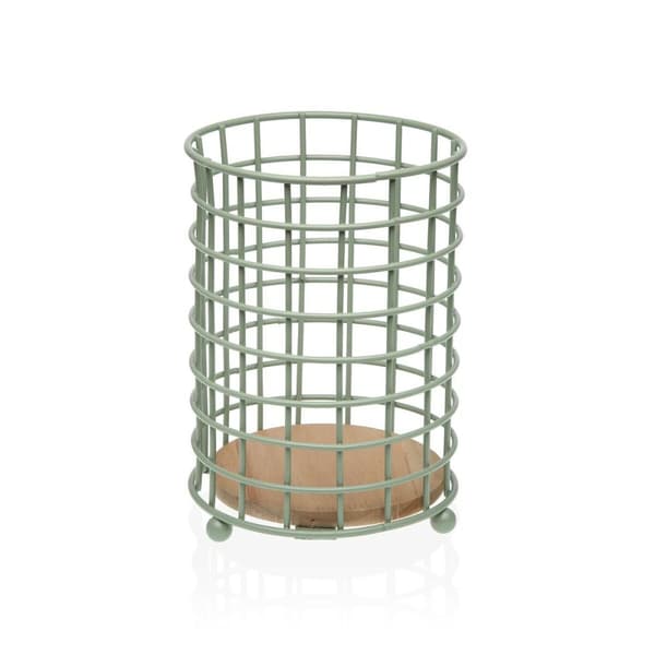 Besticks-sortering Versa Grön Trä Gummiträ Stål Järn 12,5 x 17,5 x 12,5 cm