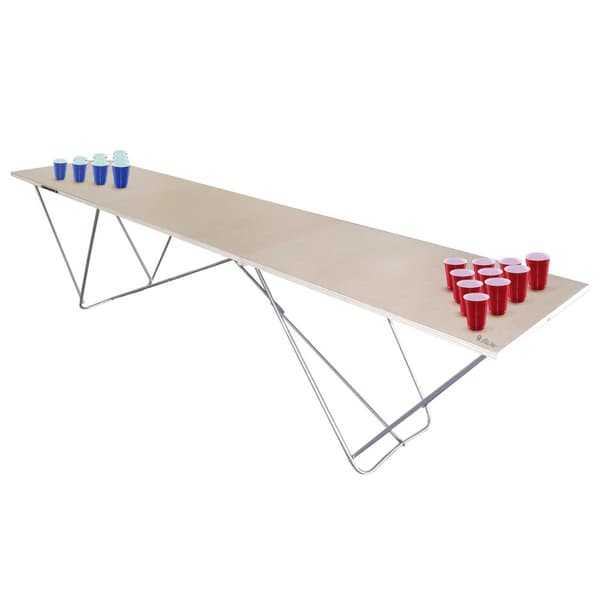 Beer pong bord til individuelt design - sæt 1 bord, 100 kopper, 6 bolde