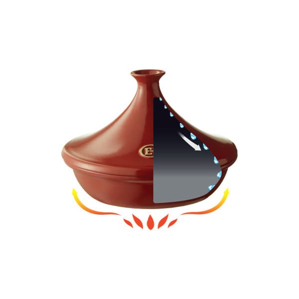 Emile Henry tagin Flame -gryta, Ø 32 cm, röd
