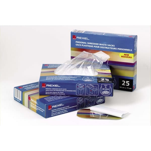 Rexel 40060 -asiakirjatuhoojan jätesäkki 40L, 100 kpl