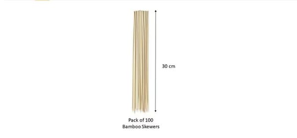 Bamboo Skewers Beige 30cm Ideal For BBQ by Chef Aid