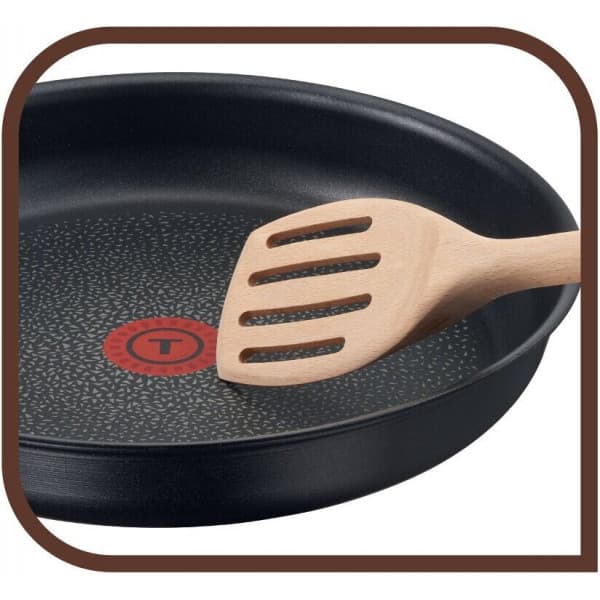 Tefal Ingenio Wood -stegepalet 32,5 cm, træ/silikone, med huller