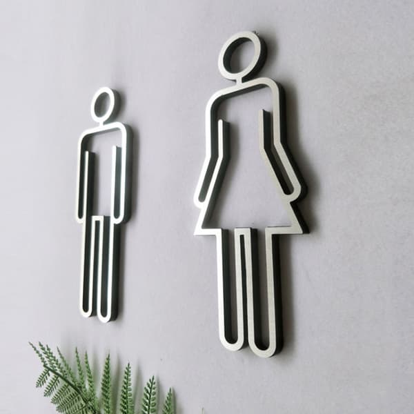 WC Symbol 20 cm Acryl (Silver)
