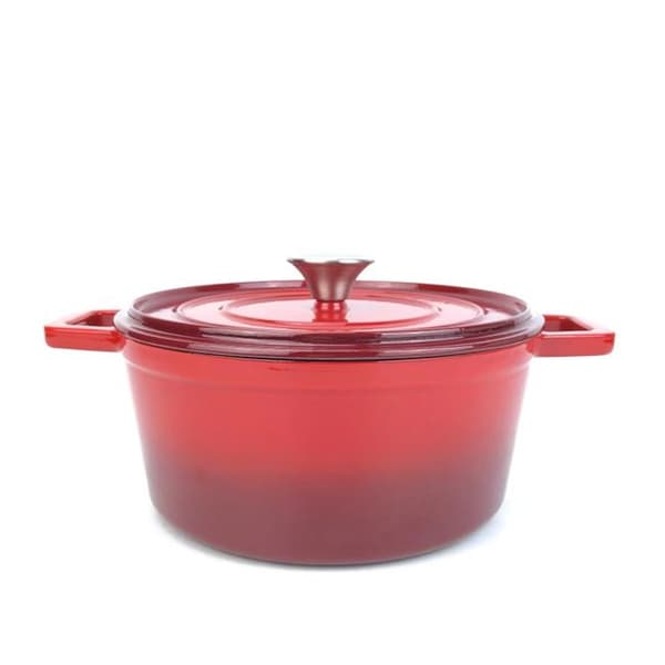 Emaljeret støbejernsgryde, HENDI, 3,4 l, rød, 320x240x(H)105mm Basisversion