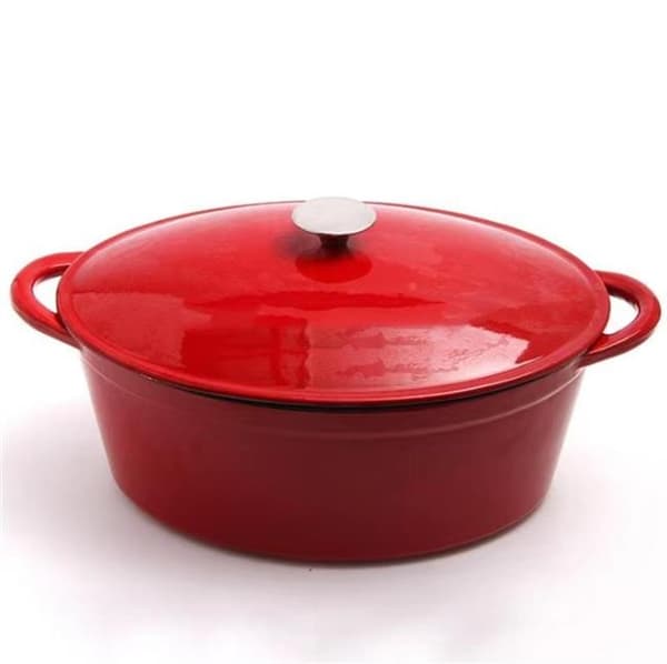 Emaljerad gjutjärnsgryta, HENDI, 7 l, röd, 407x254x(H)135mm Grundversion
