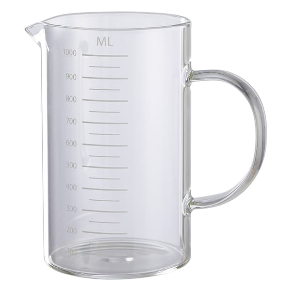 Bringare med gradering i värmeresistent borosilikatglas 1 liter