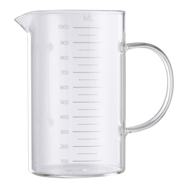 Målekanne i varmebestandig borosilikatglass 1 liter