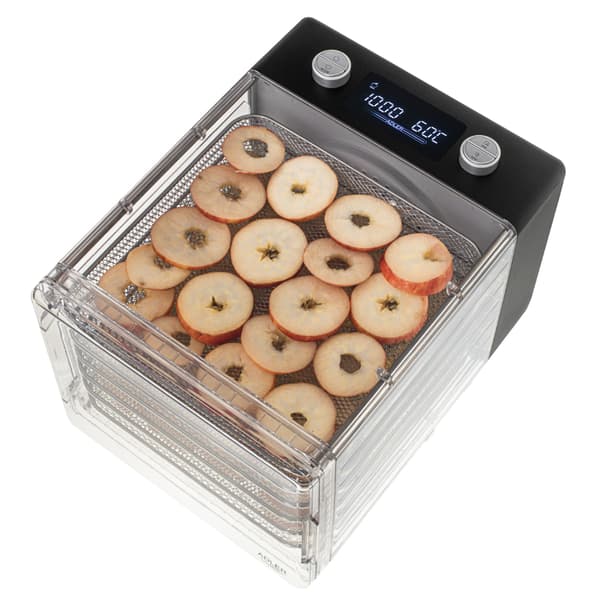 Tæppetørrer med timer, 6 bakker og sammenklappeligt design