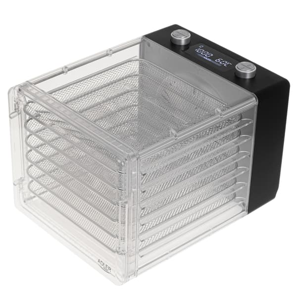 Tæppetørrer med timer, 6 bakker og sammenklappeligt design