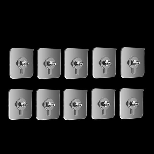 Itsekiinnittyvät koukut 10-pack - Läpinäkyvä