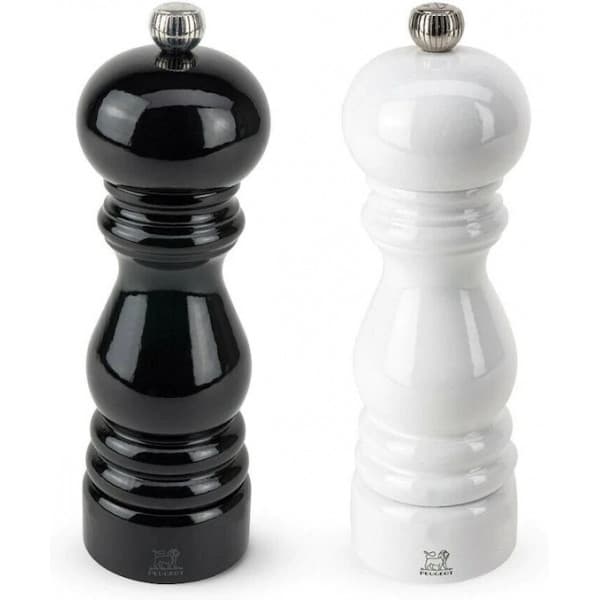 Peugeot Paris Duo -kværn, sort og hvid, 18 cm