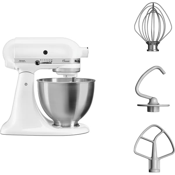 KitchenAid Classic köksmaskin 5K45SSEWH – 4,3 L – 275 W – 10 hastigheter
