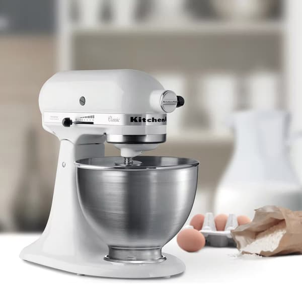 KitchenAid Classic Kjøkkenmaskin 5K45SSEWH - 4,3 L - 275 W - 10 hastigheter