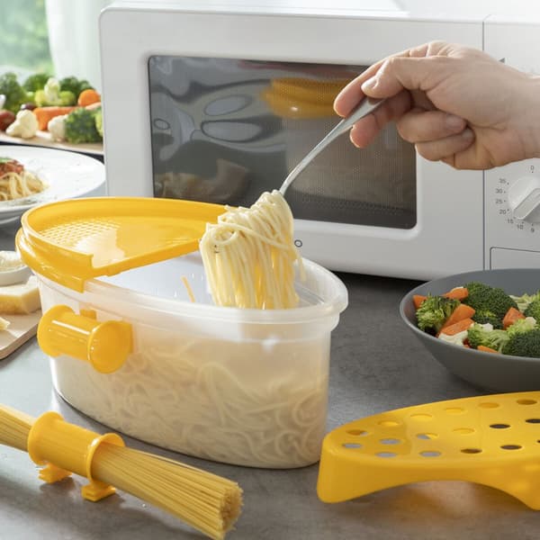 4-i-1 pastakokare för mikrovågsugn med tillbehör och recept Pastrainest InnovaGoods