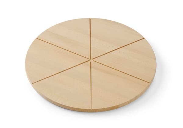 HENDI pizzabræt ⌀35 cm, bøgetræ, med riller til at skære i