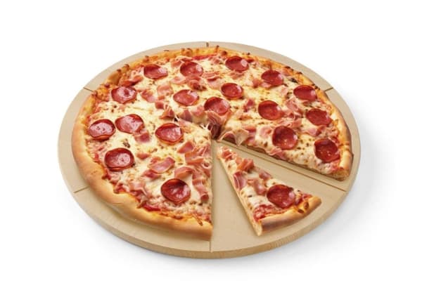 HENDI pizzabræt ⌀35 cm, bøgetræ, med riller til at skære i