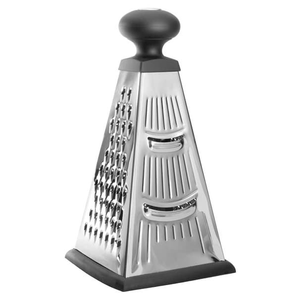 BergHOFF 4-sidig Pyramidrivjrn - Rostfritt stl med mjukt handtag och gummibas fr zestning och skivning