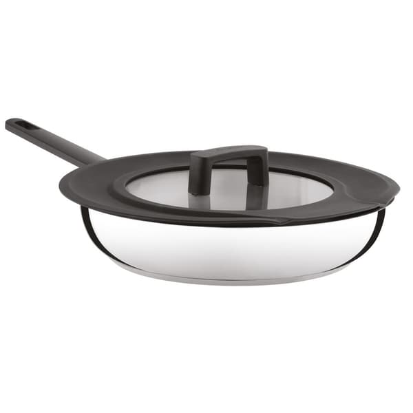 BergHOFF 3-delt stegepandest - Non-stick Uqonic Downdraft pander med universalt silikoneglaslg