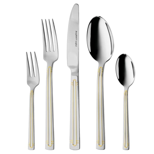 BergHOFF 30-delars bestickset - Heritage-serien med guldkantade handtag och balanserat grepp