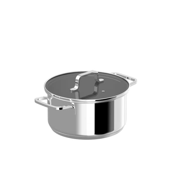BergHOFF 20 cm Gryta med Lock - Helix-serien tervunnet Stl med ngventillock och Kapacitetsmarkeringar